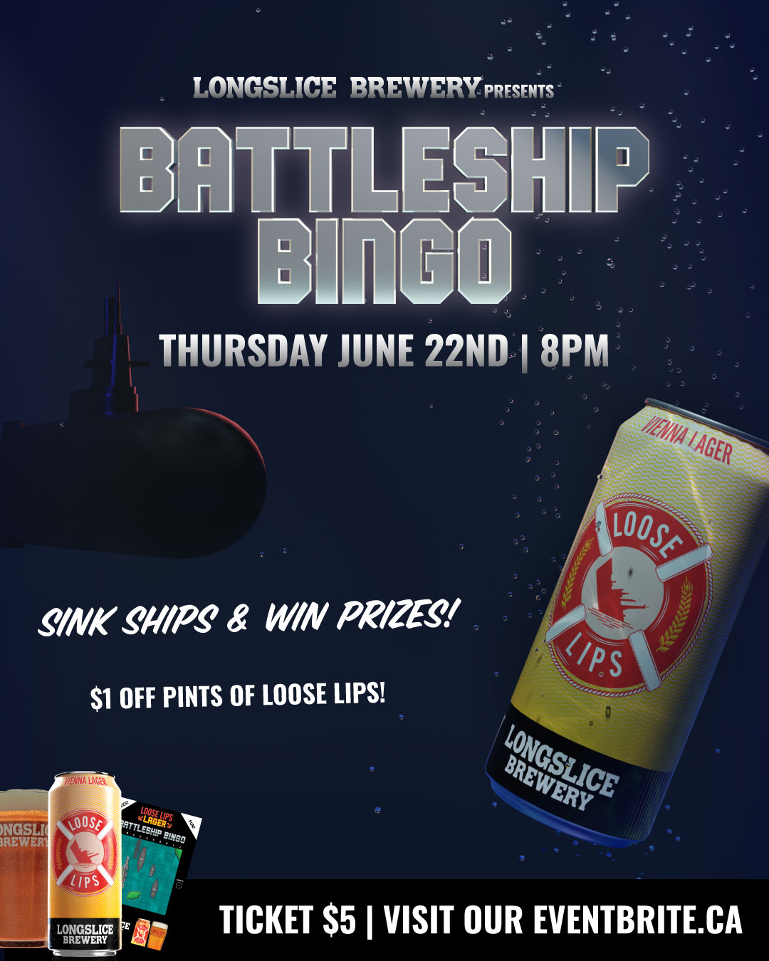 Battleship Bingo in June at Longslice brewery