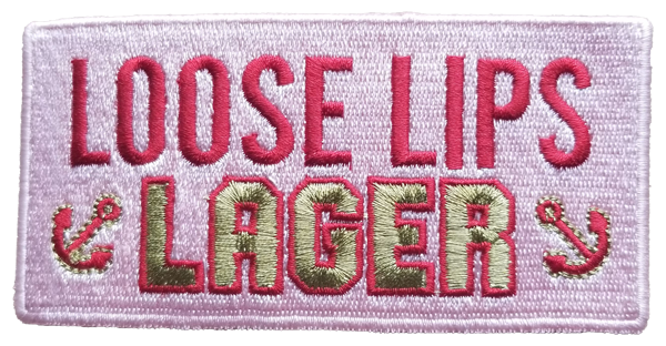 Loose Lips Lager Patch Pink